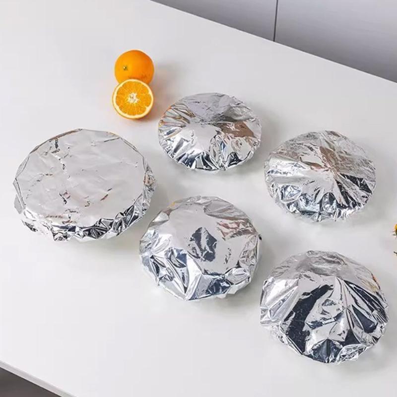 30Pcs Elastic Aluminum Foil Food Covers Heat Resistant Insulation Covers For Kitchen And Picnics