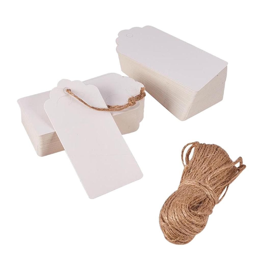 100 PCS Kraft Gift Tags Blank Label Paper Wedding Labels Birthday Luggage Tags