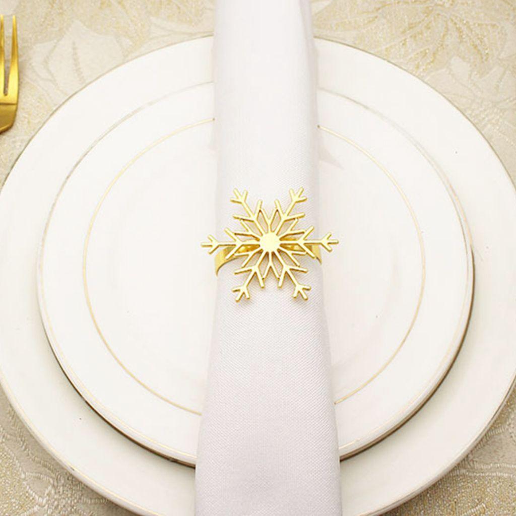 Shaped Silvery Napkin Holders Large Christmas Supplies Table Decor Napkin Buckle Napkin Ring