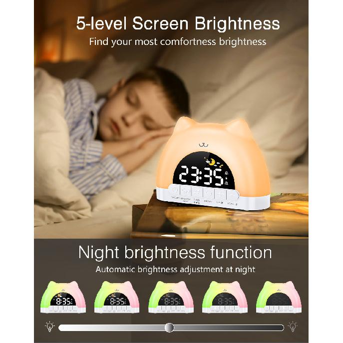 ORIA Kids Alarm Clock Sleep Training Alarm Clock Wake Up Clock with 11 Color Night Light Child Lock Clocks for Boys Girls Gift2