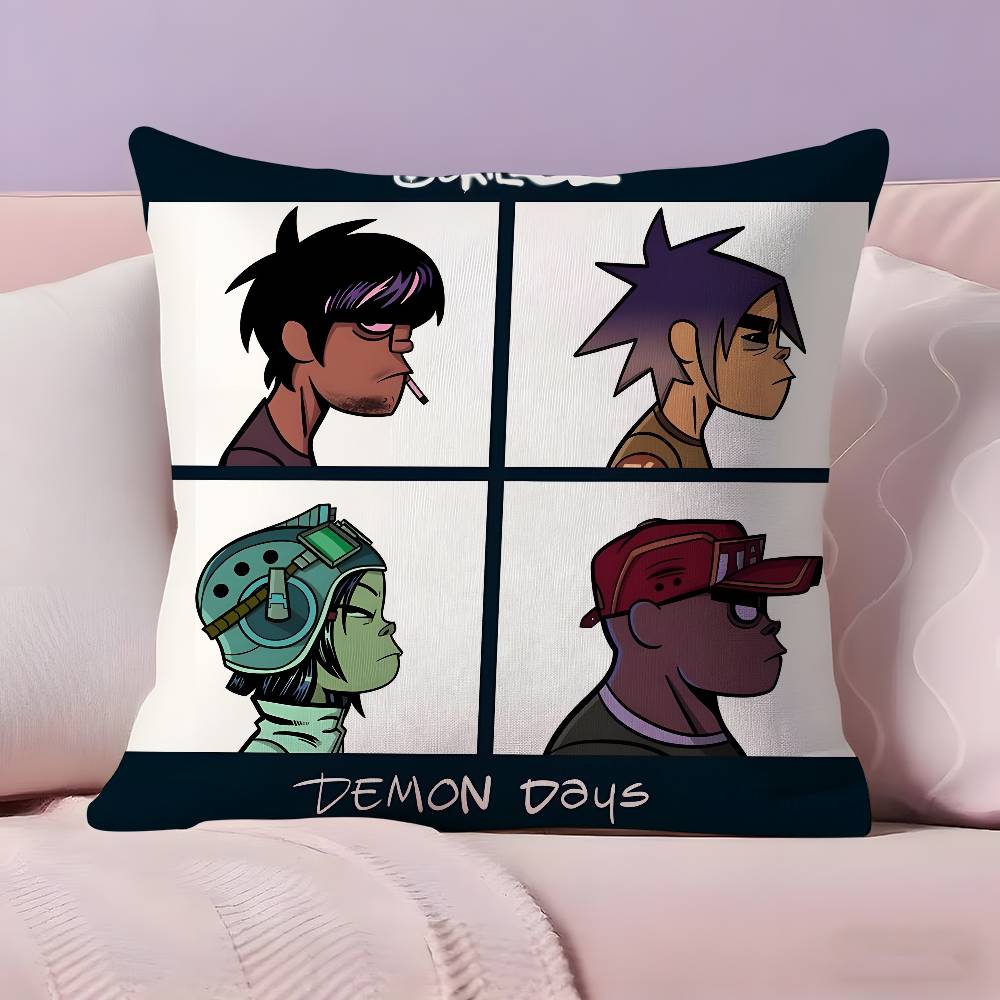 Music Prints G-Gorillaz Pillow Case Pillowcase Ultra Soft Skin Friendly Fabric Cloud Like Comfort & Concealed Zipper