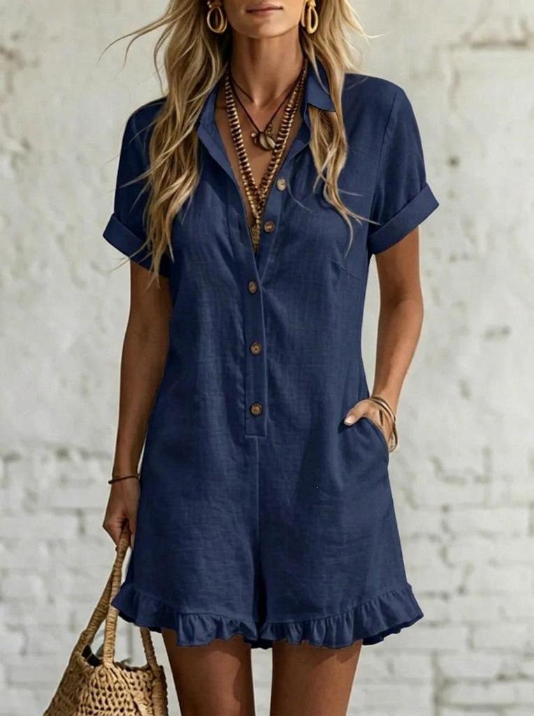 European & American Women's Sleeveless Solid Jumpsuit with Stand-up Collar - Casual and Loose Fit (2026 New Style)