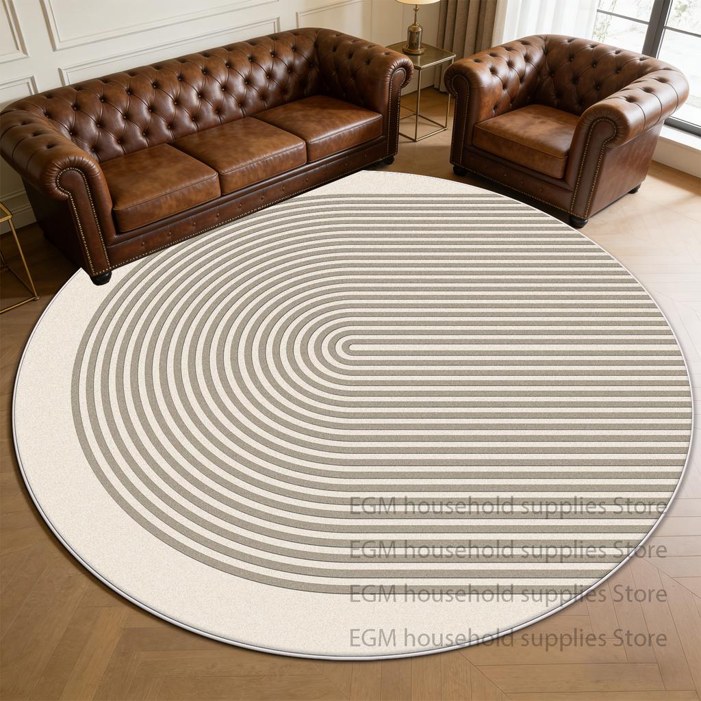 Modern Style Soft Rugs Minimalist Bedroom Decoration Living Room Round Carpet Anti-slip Bedside Cloakroom Study Mat Washable
