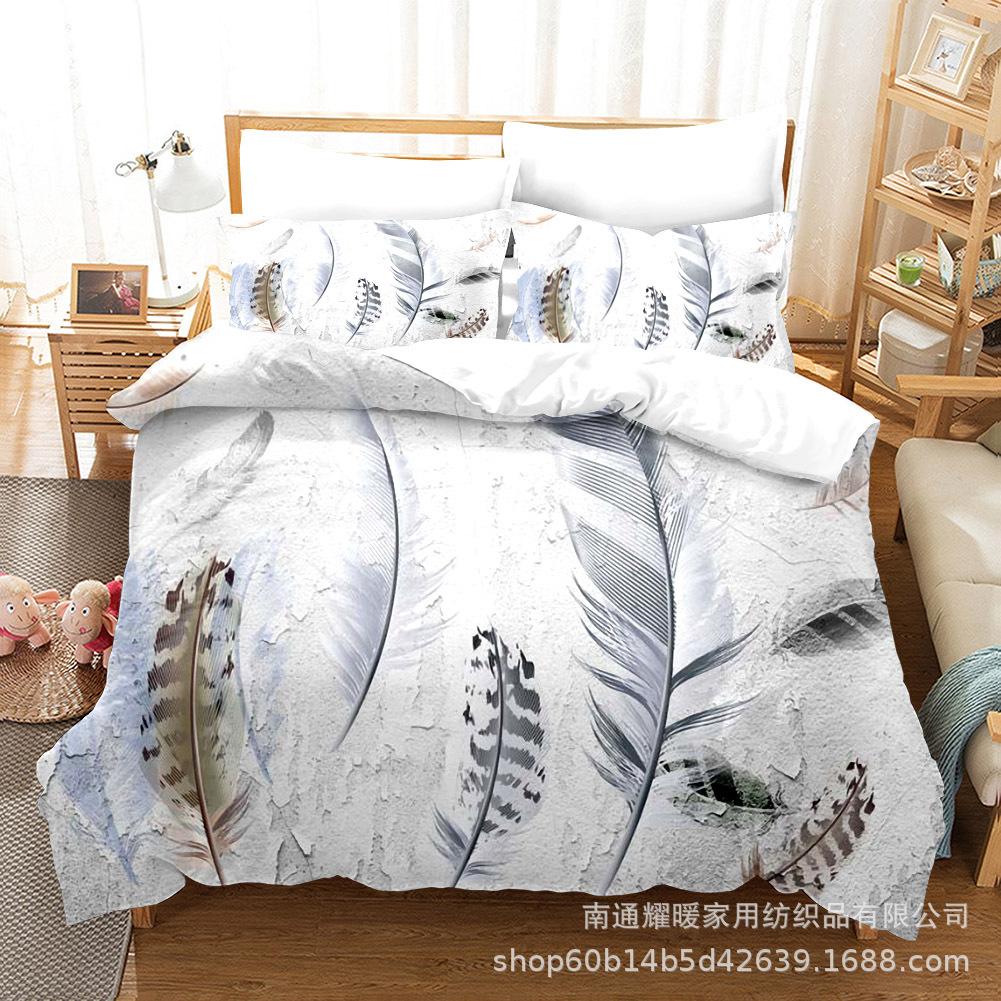 3D Digital Printing Bedding Four-Piece Set Three-Piece Set Feather Sheet Quilt Pillow