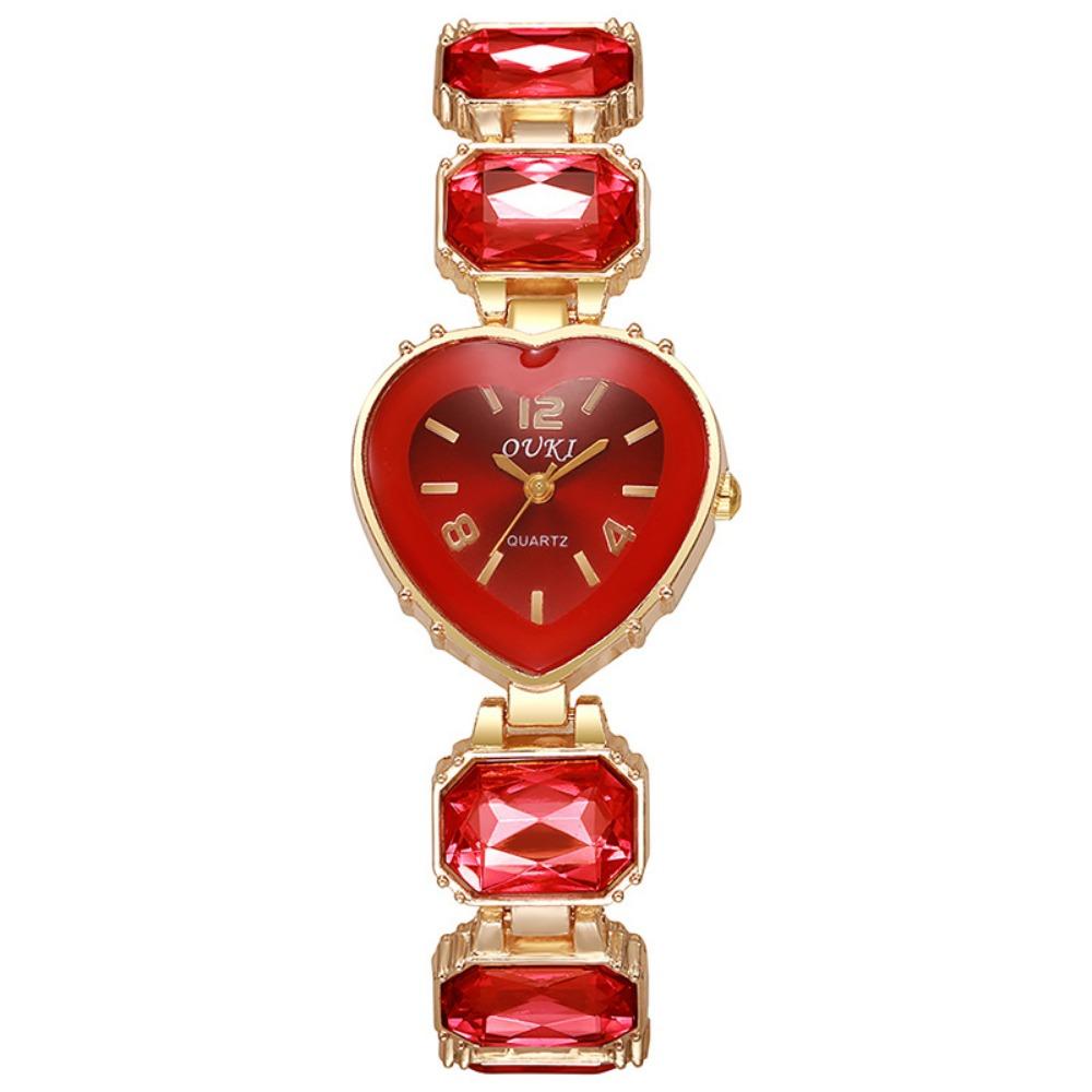 Adjustable Bracelet Rhinestone Bracelet Watch Colorful Crystal Chain Wristwatch Girl