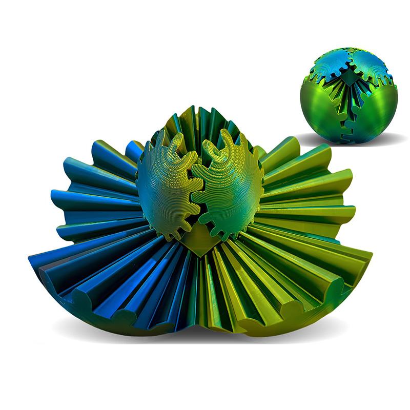 Zahnradball 3D-gedruckter Spinball Würfel Kugel Fidget Spielzeug zur Stress- und Angstlinderung Stressball Schreibtischspielzeug für Erwachsene Kinder Geschenk