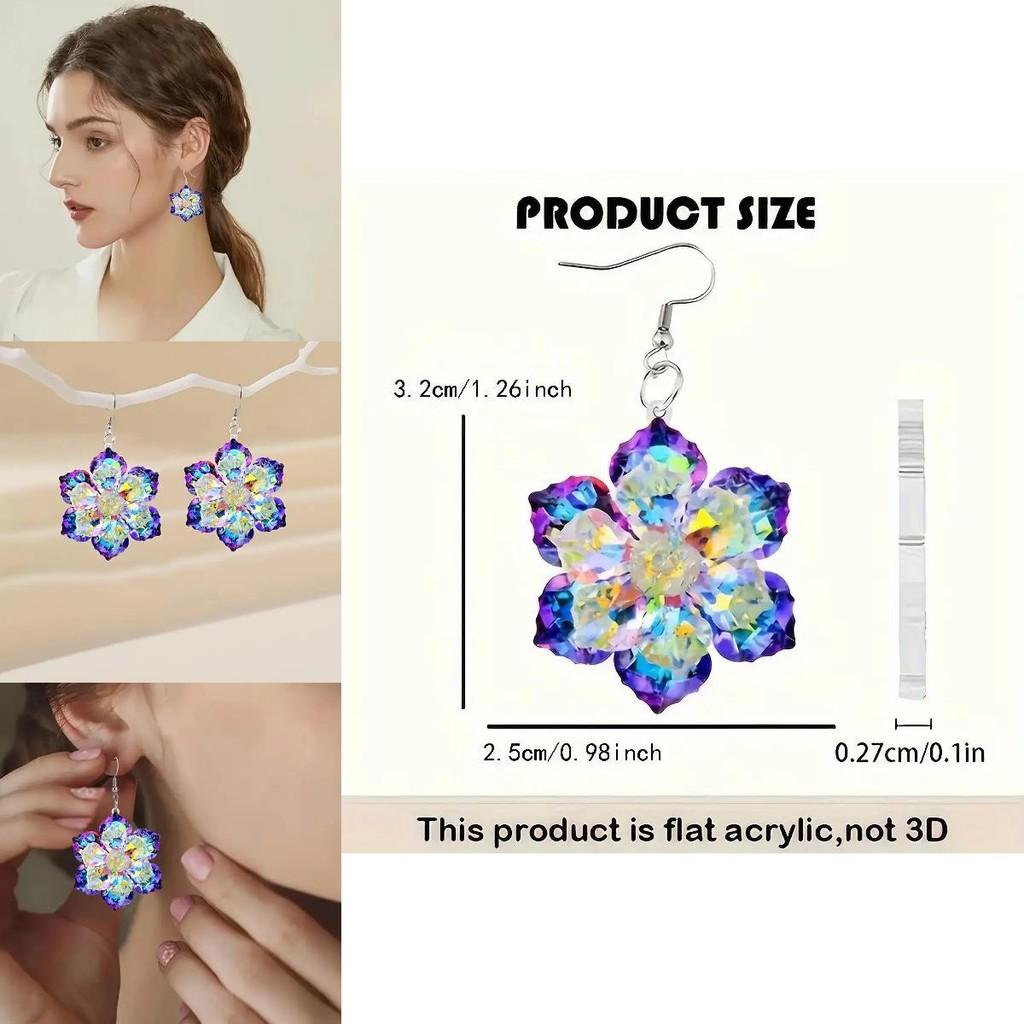 Stunning Vintage Style Acrylic Earrings With Eye-catching Icicle Flower Design Perfect For Seasonal Fashion