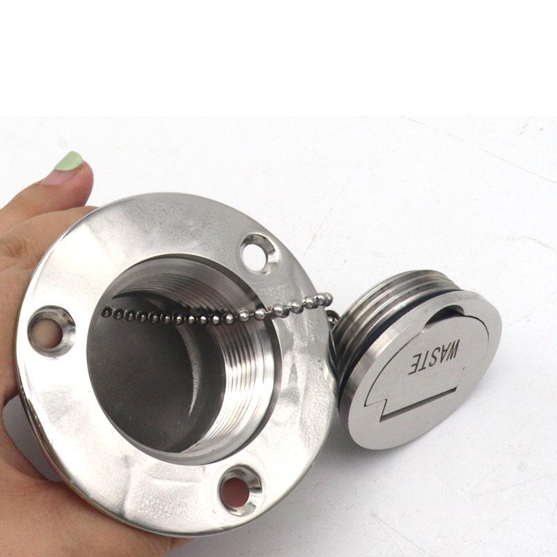 45/90 Degree Stainless Steel 316 Deck Filler Cap GAS DIESEL FUEL WASTE WATER 50mm(2inch) Marine Boat Yacht Hardware Deck Filler
