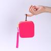 Portable Silicone Coin Purse Waterproof Solid Color Earphone Bag Zipper Small Item Bag Students