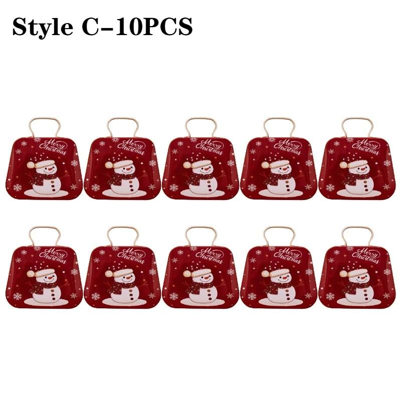 1-10PCS Tinplate Christmas Gift Box Handbag Shape Mini Candy Container Festive Party Favor Box Holiday Home Office Decoration