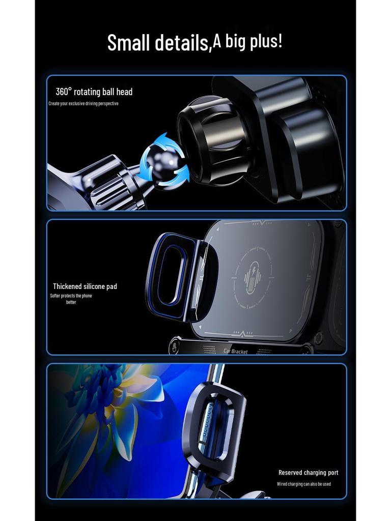 Foldable Wireless Fast Charging Car Phone Holder & Universal Interior Charger