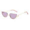 Fashion Retro Semi-Rimless Oval Shades Women's New Trendy Korean Style Travel Sunglasses Chic Metal Rim Decor Sunglasses