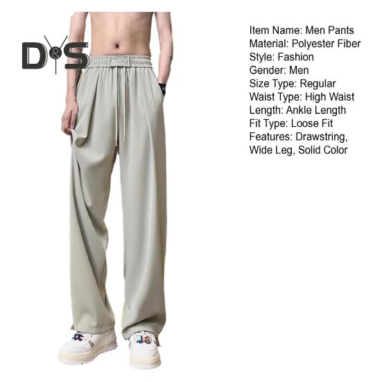 Pánské kalhoty se stahovací šňůrkou v pase, ležérní kalhoty jednobarevné, běžný střih, dlouhé kalhoty se zesílenými kapsami pro každodenní nošení