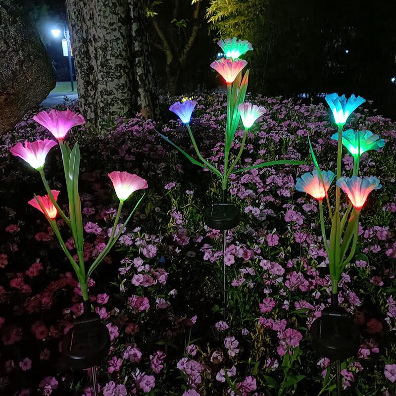 4-Head Solar Trumpet Flower LED Garden Stake Light