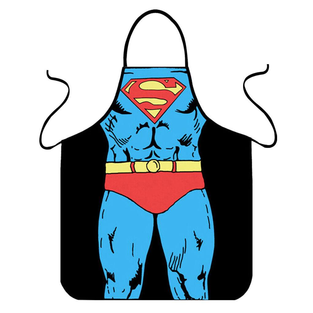 Kitchen Women Men Bib Aprons Comic Superhero Costume Apron Gift Funny