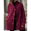 Women's Autumn Winter New Style Corduroy Loose Hooded Jacket