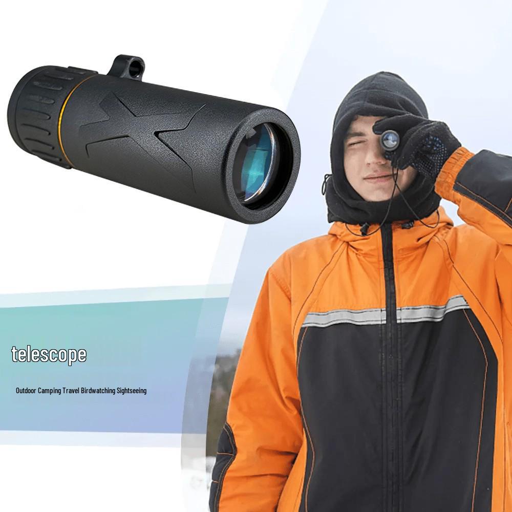 HD Portable Monocular Telescope with Night Vision and High Magnification for Outdoor and Phone Camera Use.