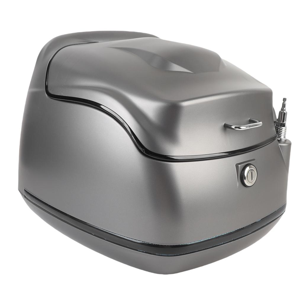 38L Motorcycle Top Box Waterproofing Universal Fit with Key Lock Base Plate Motorcycle Luggage Trunk Tail Storage
