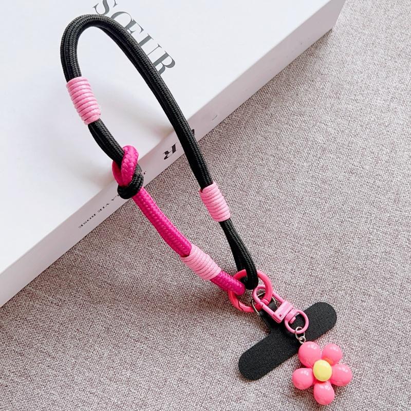Y2k Korea Ctue Flower Candy Color Phone Lanyard Simplicity Short Phone Strap Pearl Style Phone Chain Bracelet Phone Accessories