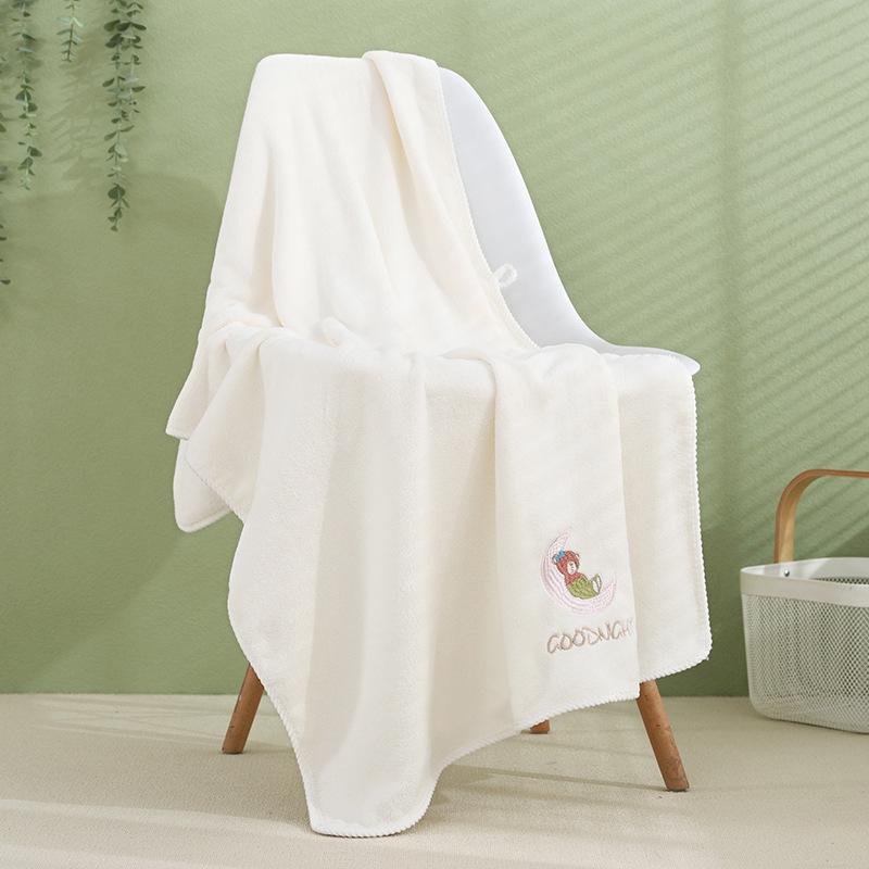 

Коралловые бархатные банные полотенца без выпадения волос, бытовая вышивка, плотные обертывающие полотенца для женщин, мягкие впитывающие полотенца, полотенце для мытья лица 75 * 35cm