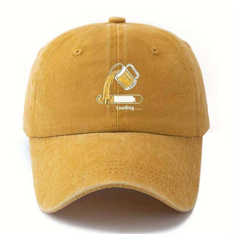 Adjustable Baseball Cap for Both Men and Women with Fun Beer Print for Daily Leisure, Outdoor Sports, and Running