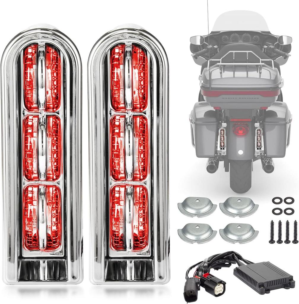 Motorcycle LED Inserts Saddlebag Filler Support, Brake Running Light, Turn Signal Lamp for Harley Electra Glide CVO 2014-2025