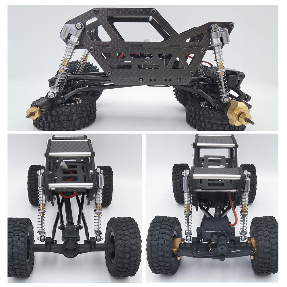 YEAHRUN 4PCS 53mm Shock Absorber Aluminum Threaded Tele Damper Upgrades for 1/24 RC Car Axial SCX24 JLU Gladiator Micro Crawler