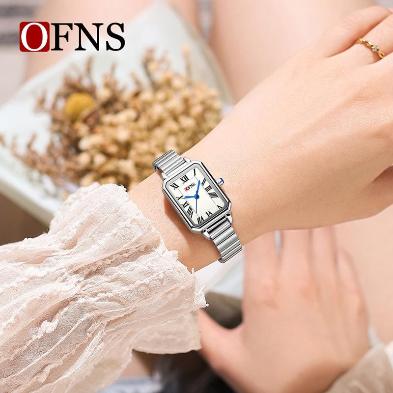 Oufanny Women's Simple Square Dial Quartz Wristwatch – Korean Style, Light Luxury for Ladies & Students