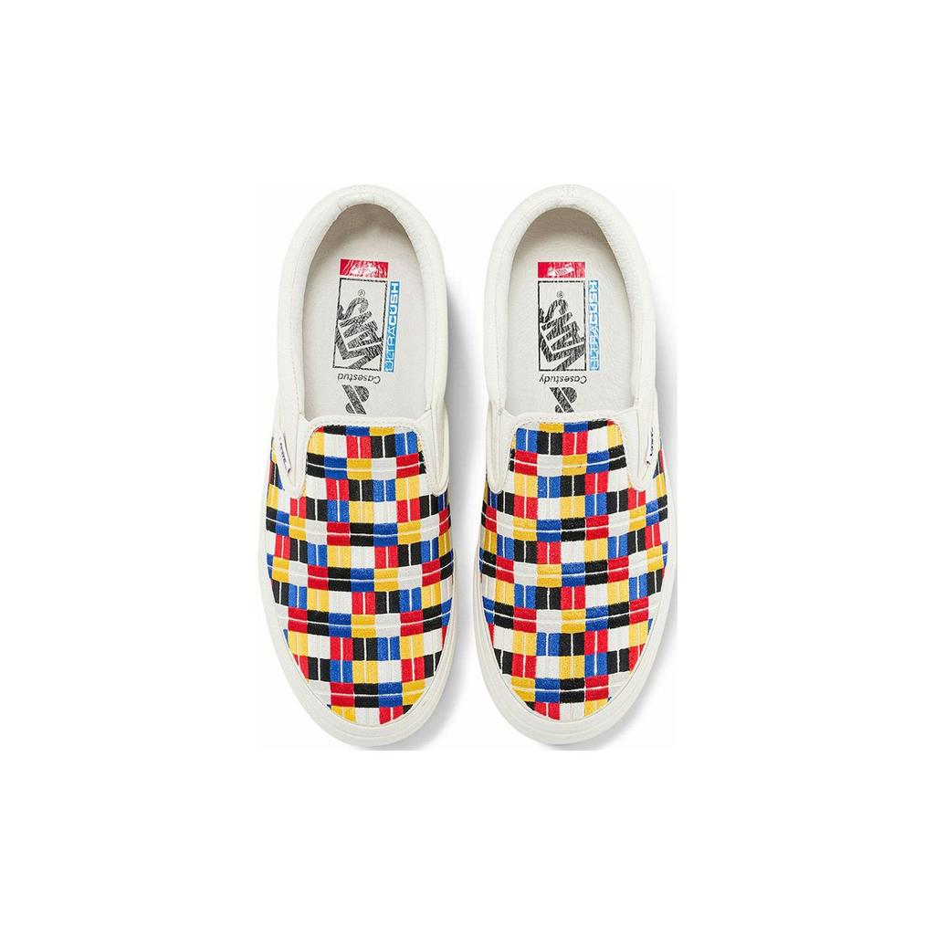 Vans Classic Slip-On Vlt LX Everyday Colorful Durable Breathable Low-Top Canvas Shoes Unisex sneaker White Multicolor VN0A3QXYBP
