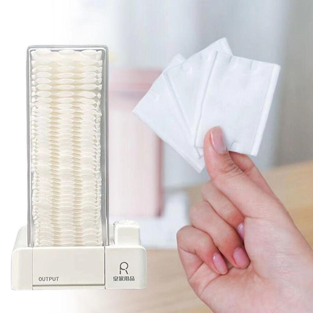 Press Type Makeup Cotton Organizer Dustproof Automatic Cotton Dispenser  Makeup Removal