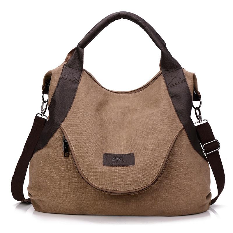 Premium Quality Large Pocket Casual Women's Shoulder Cross Body Handbag With Canvas Leather Material