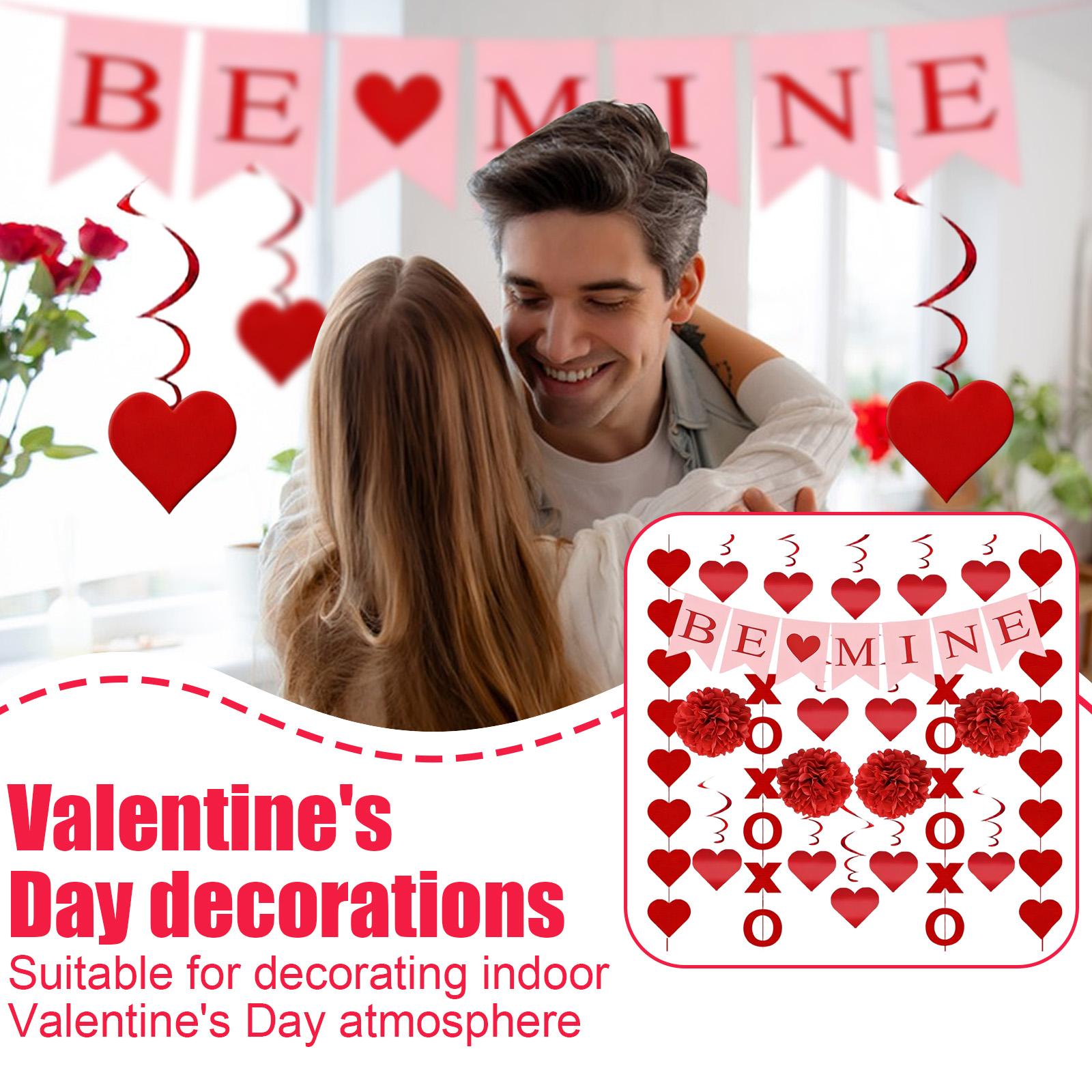 

Набір декору до Дня святого Валентина, Паперовий віяло та Помпон з серветок, Підходить для декору дому, Спальні та Вечірки. One Size