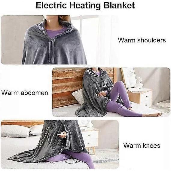 Portable Electric Heated Blanket Warm Throw Poncho Wrap Blanket USB Heated Shawl