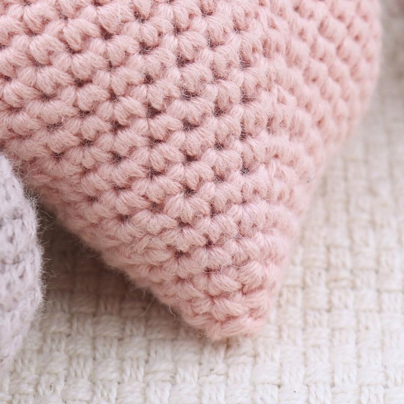 Cute Hearted-shaped Crochet Knitting Beads for Pacifier Chain Baby Photograph Props Baby Accessories Lightweight Gift