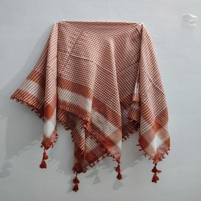 Red and White Keffiyeh Scarf Traditional Middle Eastern Shemagh Shawl
