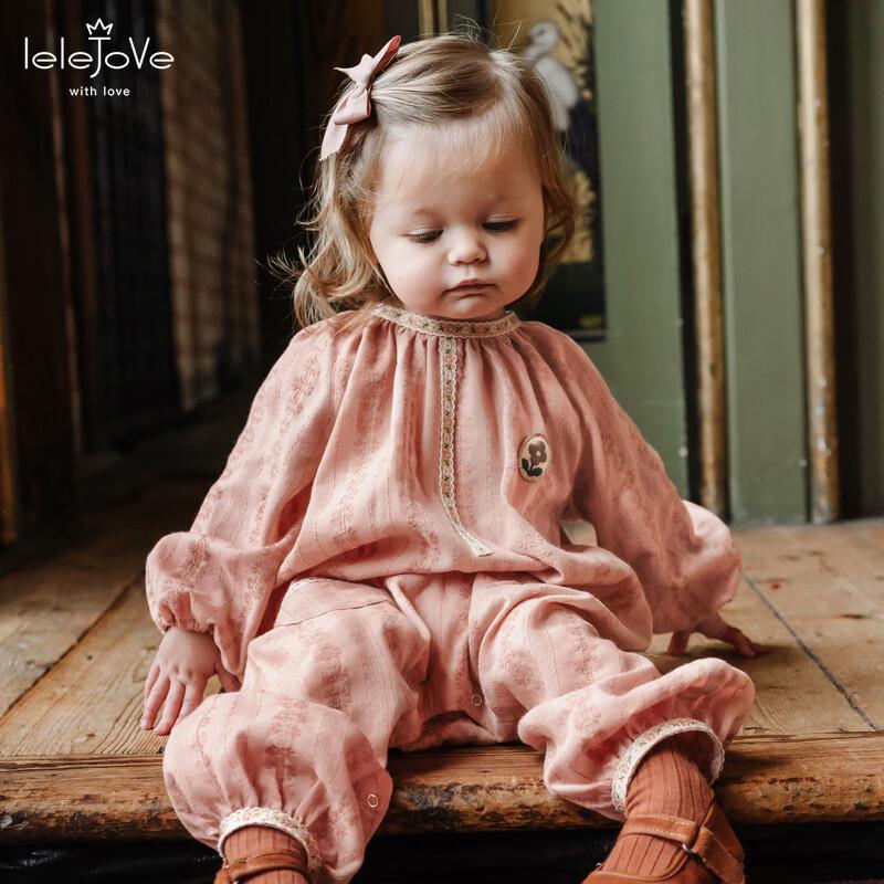 LELE JOVE Baby Girl Nordic Lace Collar Romper 73