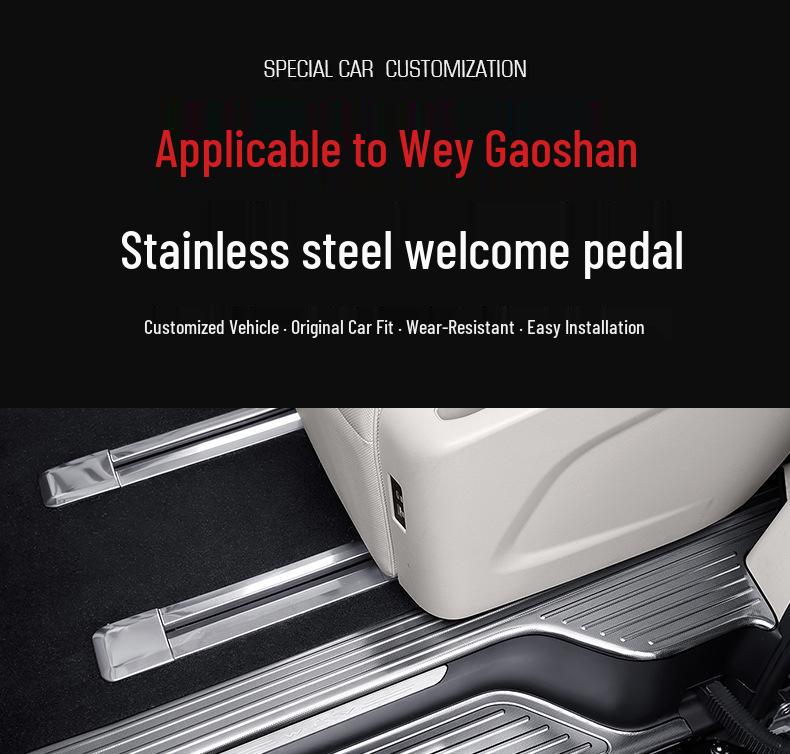 Stainless Steel Scuff Plate Welcome Pedal Protector for Wey Gaoshan 7/8/9