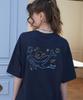 CPGN STUDIO [Cpgn X Kakao Friends] Cosmic Chunsik Embroidered Short Sleeve T-Shirt Navy