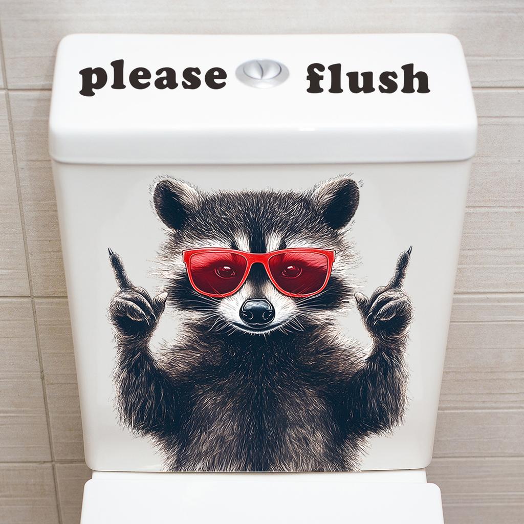 Cartoon Cat Toilet Sticker Bathroom and Bathroom Beautification Decoration Toilet Lid Waterproof 3D Self-Adhesive Sticker