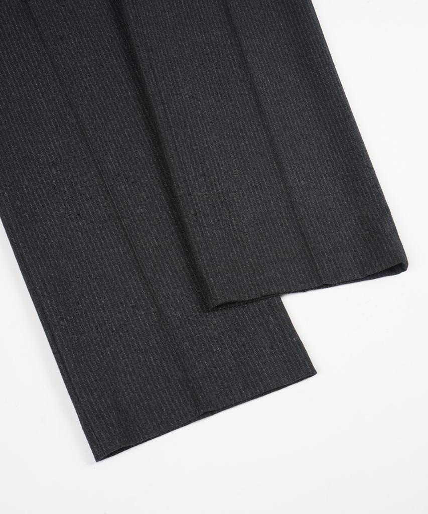 BIRBANTE Spandex S.L Fit Hidden Elastic Waist Slacks - Charcoal Stripe