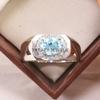 Aquamarine Oval Cut Gemstone With 925 Sterling Silver Ring For Men's #A757 JL375659103156