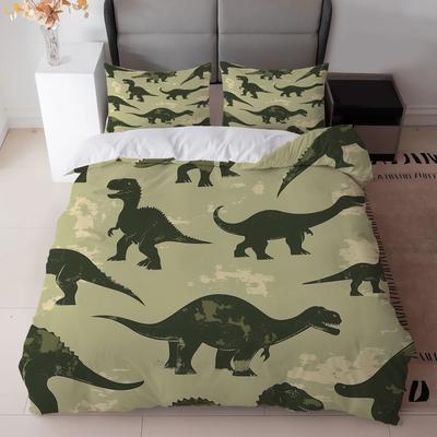 Cartoon Dinosaurier Bettwäsche Set 3D Anime Bettbezug Einzel- Queen-Größe Bettbezug Set Kissenbezug Ohne Laken Für Kinder Erwachsene Geschenke Zuhause