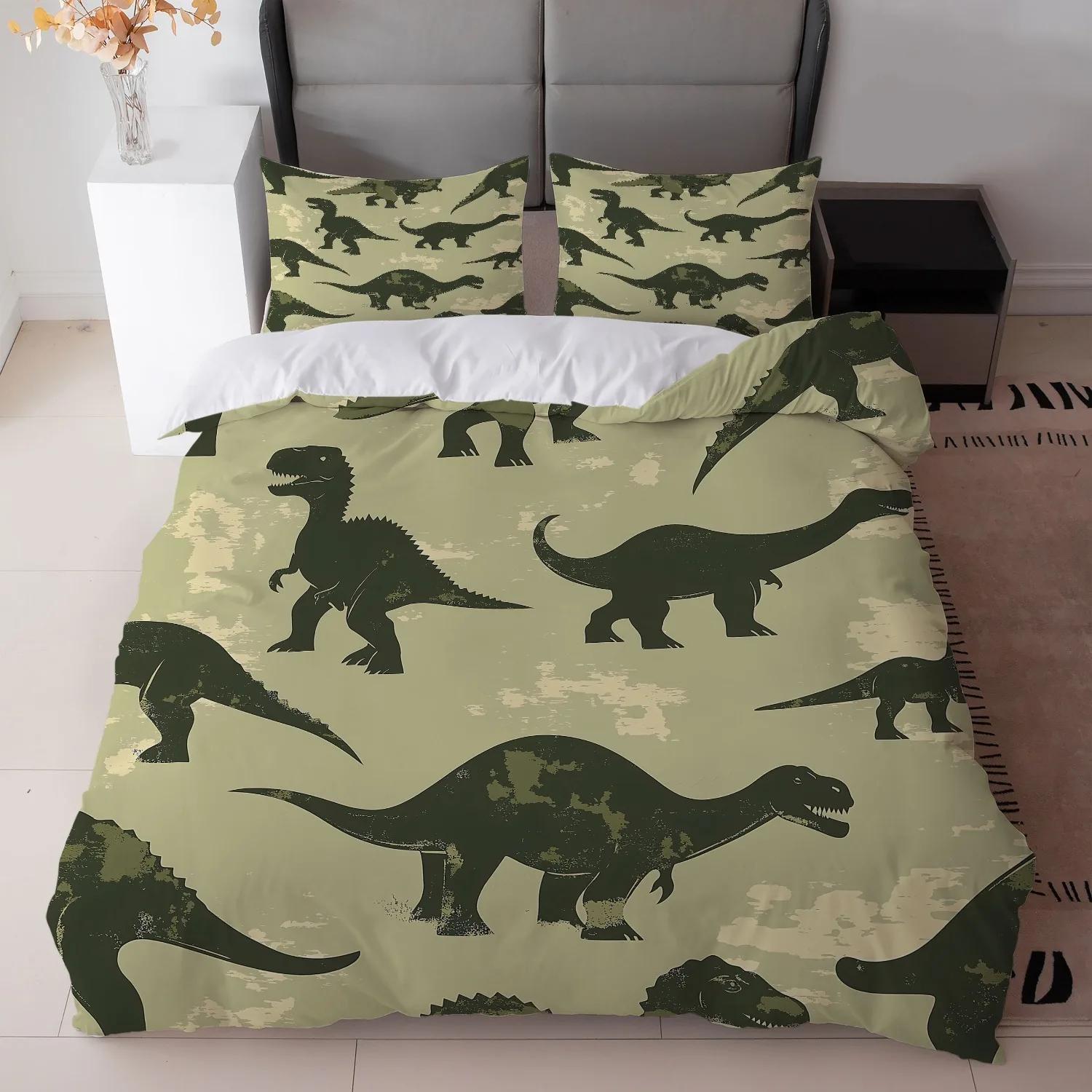 

Cartoon Dinosaur Bedding Set 3D Anime Duvet Cover Twin Queen Size Duvet Cover Set Pillowcase No Sheet For Kids Adult Gifts Home Eu Single 135x200cm