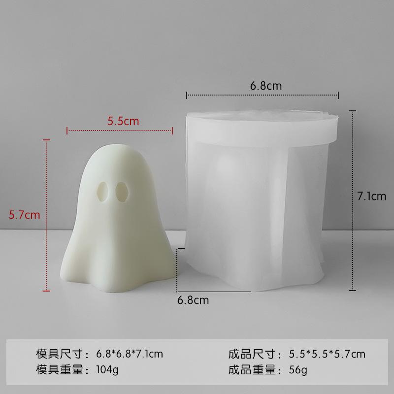 Halloween Ghost Candle Silicone Molds Diy Ghost Party Fun Scented Candle Plaster Crafts Resin Mold Halloween Gift Making Tool