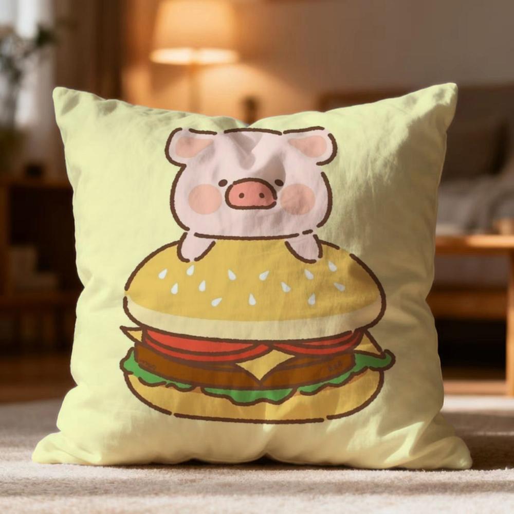 Popular L-Llulu Pig Cushion Cover Soft Washable Pillow Case Multi-Scene For Couch Bed Travel Office Use
