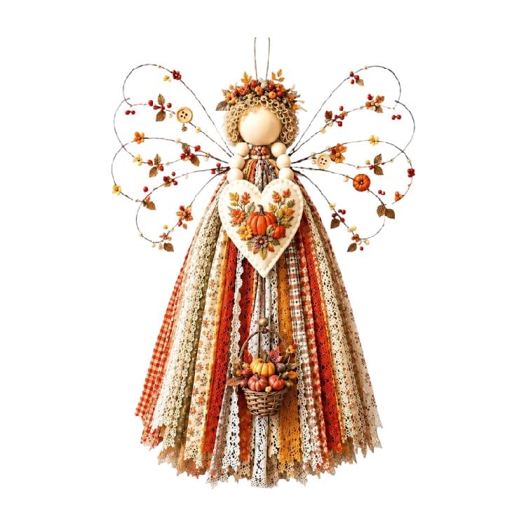Angel Hanging Display Set for Indoor Rooms, Fabric Body Panels, Wire Outline and Hanging Cord Included for Use