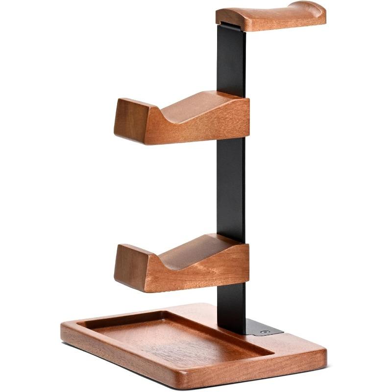 Supporto in Legno Massiccio per Controller e Cuffie, Rack Organizzatore Doppio per Controller, Adatto a , Gamepad, Supporto per Cuffie per Figlio, Marito, Fidanzato