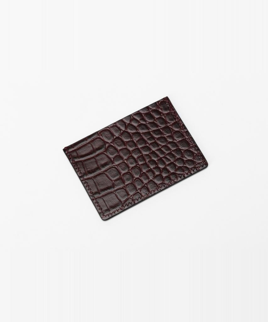 Bedford11Th Wave Pocket Card Case [Cowhide Crocodile Embossed 4 Colors]