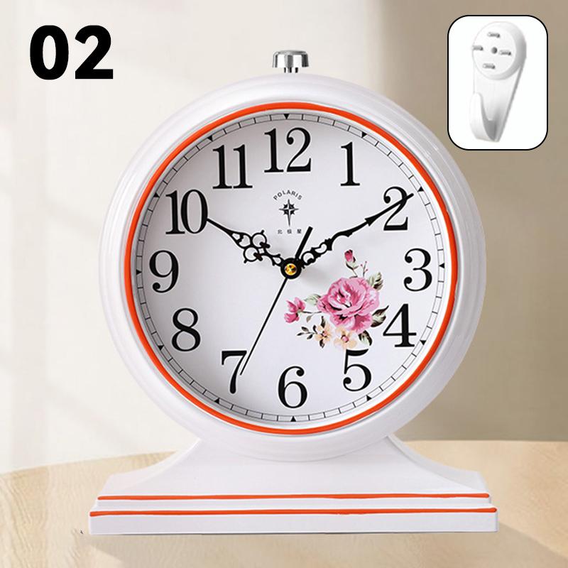 1pc Vintage Tabletop Living Room Desk Clock Retro Home Desktop New Style Clock Display Table Clock Clock