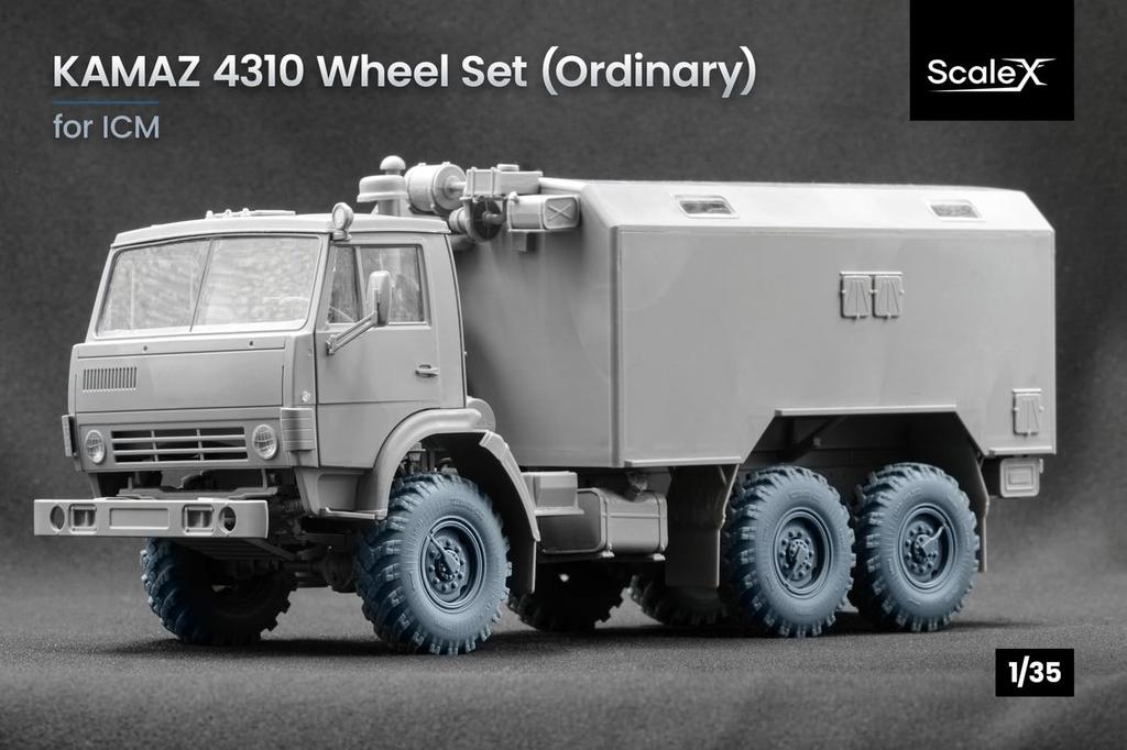 LKW-Radsatz Kunststoffmodellbauteile SCXWM35008 Scale-X 1/35 KAMAZ-4310 (7 Stück) (für ICM) (Militärfahrzeug)